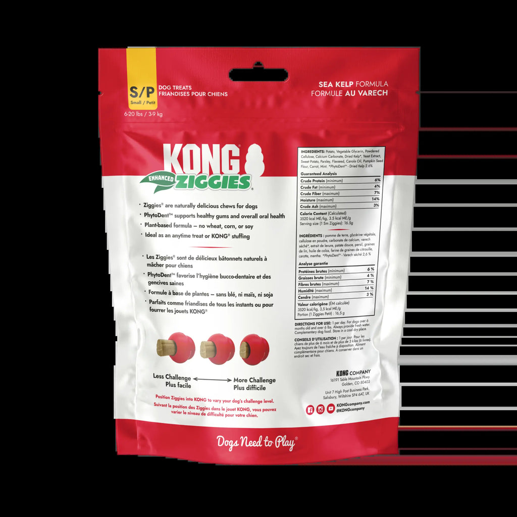 KONG Enhanced Ziggies Plant Based Dog Chew Treat, 12 Count, Small/Medium Dogs