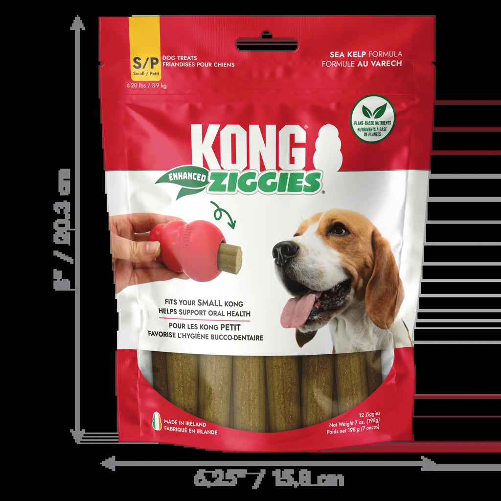 KONG Enhanced Ziggies Plant Based Dog Chew Treat, 12 Count, Small/Medium Dogs